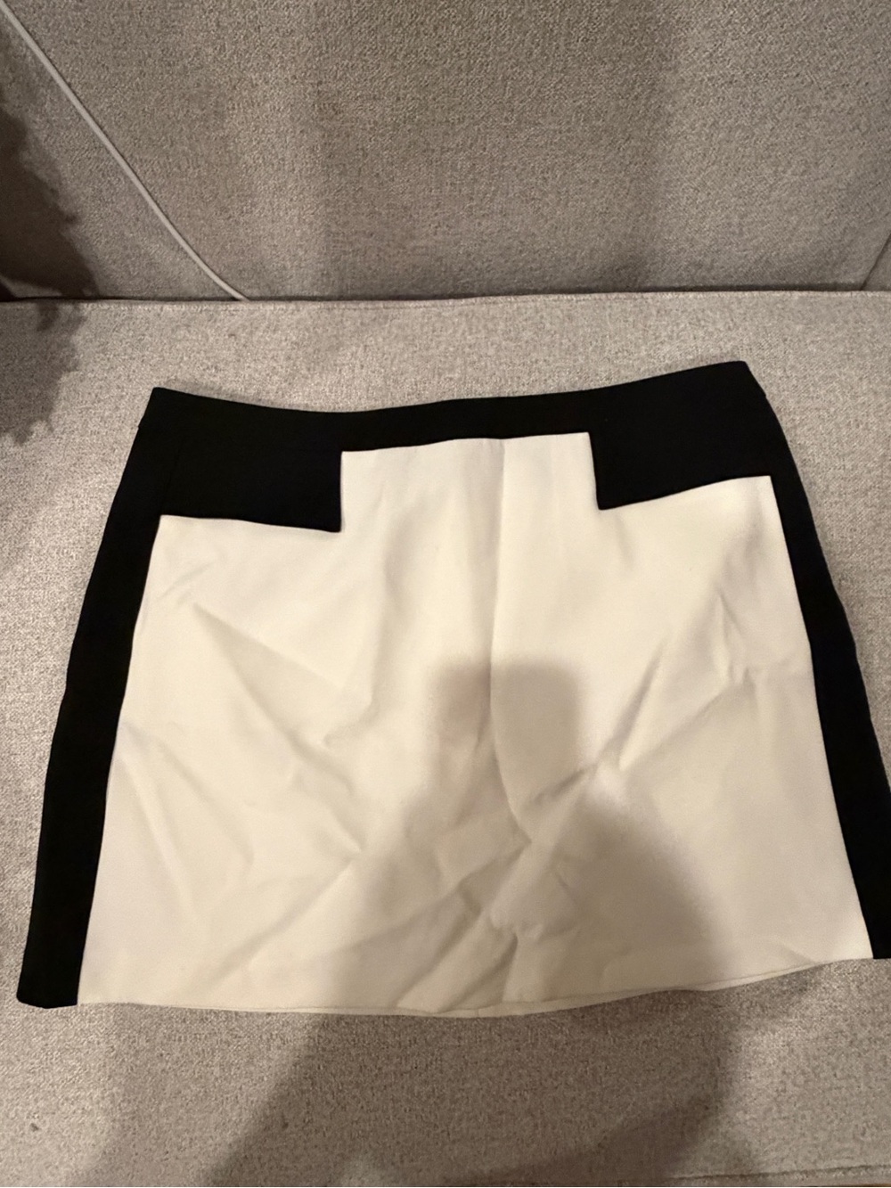 Two-Tone Black and Cream Mini Skirt